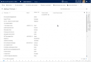 "aktive Firmen" im CRM 2013 mit geändertem Look&Fee