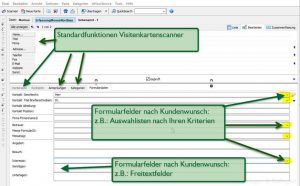 Mit der Standardfunktionalität werden ergänzende Informationen manuell erfasst.